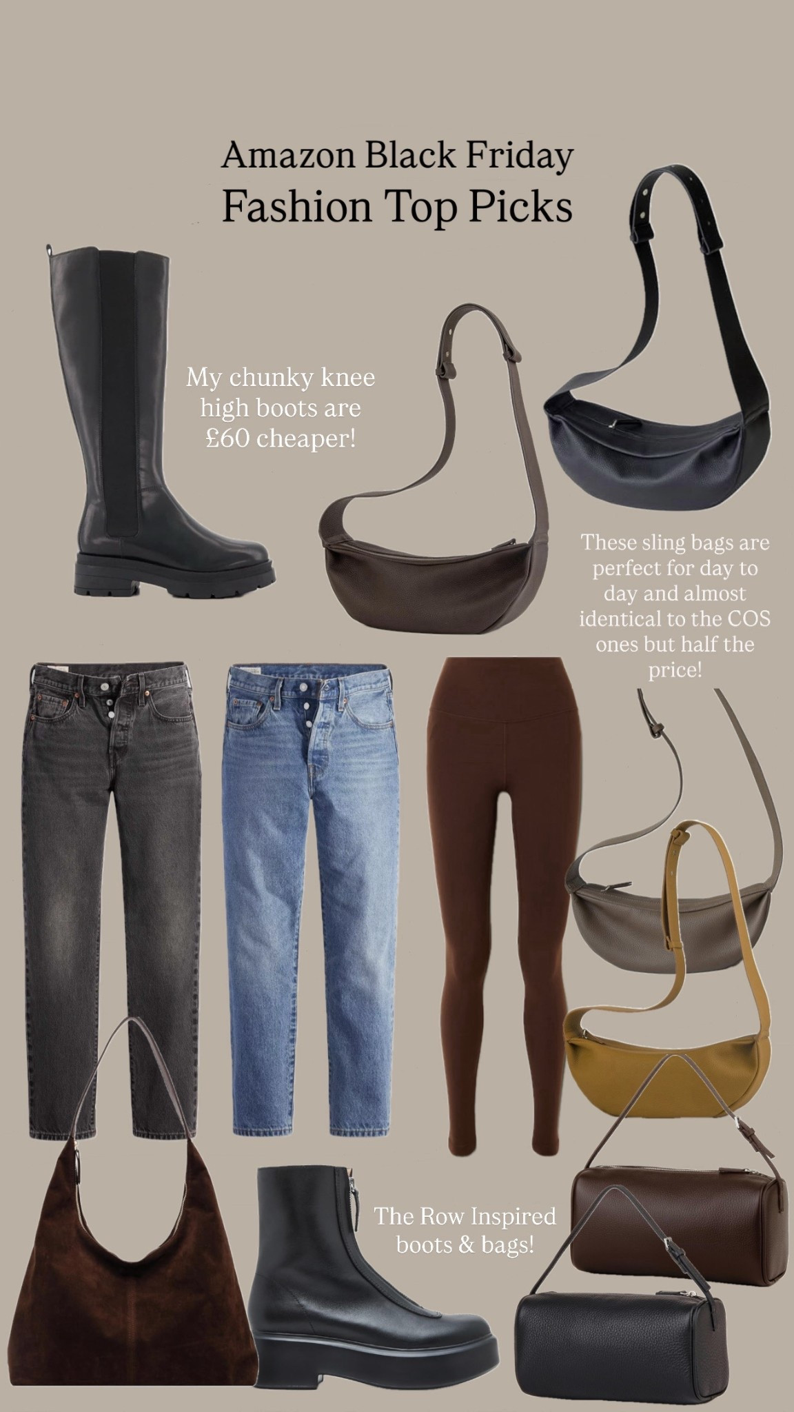 Amazon Black Friday fashion top picks! 
The Row inspired zip boots & 90’s bags! AD @amazonuk

#LTKCyberWeek #LTKgiftguide #LTKsale