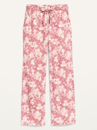 High-Waisted Tie-Dyed Linen-Blend Wide-Leg Pants | Old Navy (US)