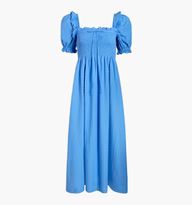 The Scarlett Midi Nap Dress - Powder Blue Baroque Shell Voile | Hill House Home