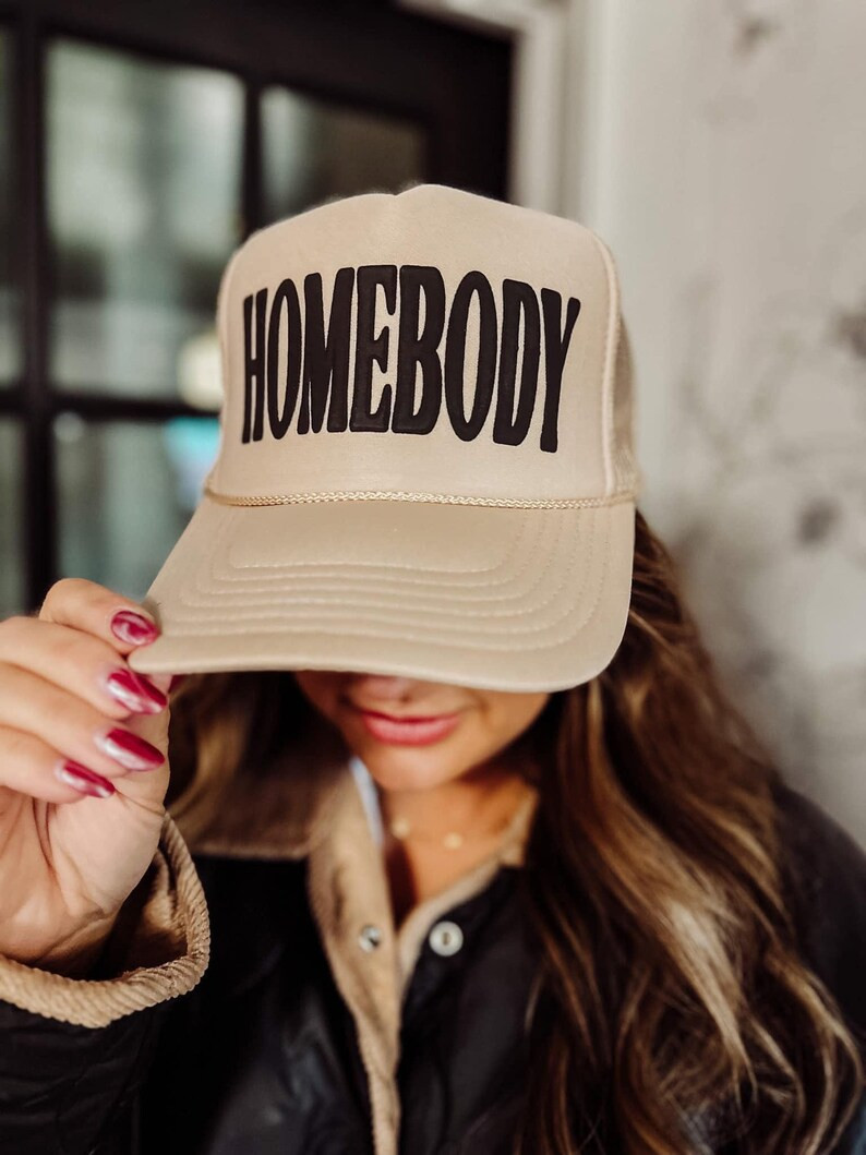 Homebody Trucker Hat, Puff Print Vinyl Trucker Hats, PUFF Vinyl - Etsy | Etsy (US)