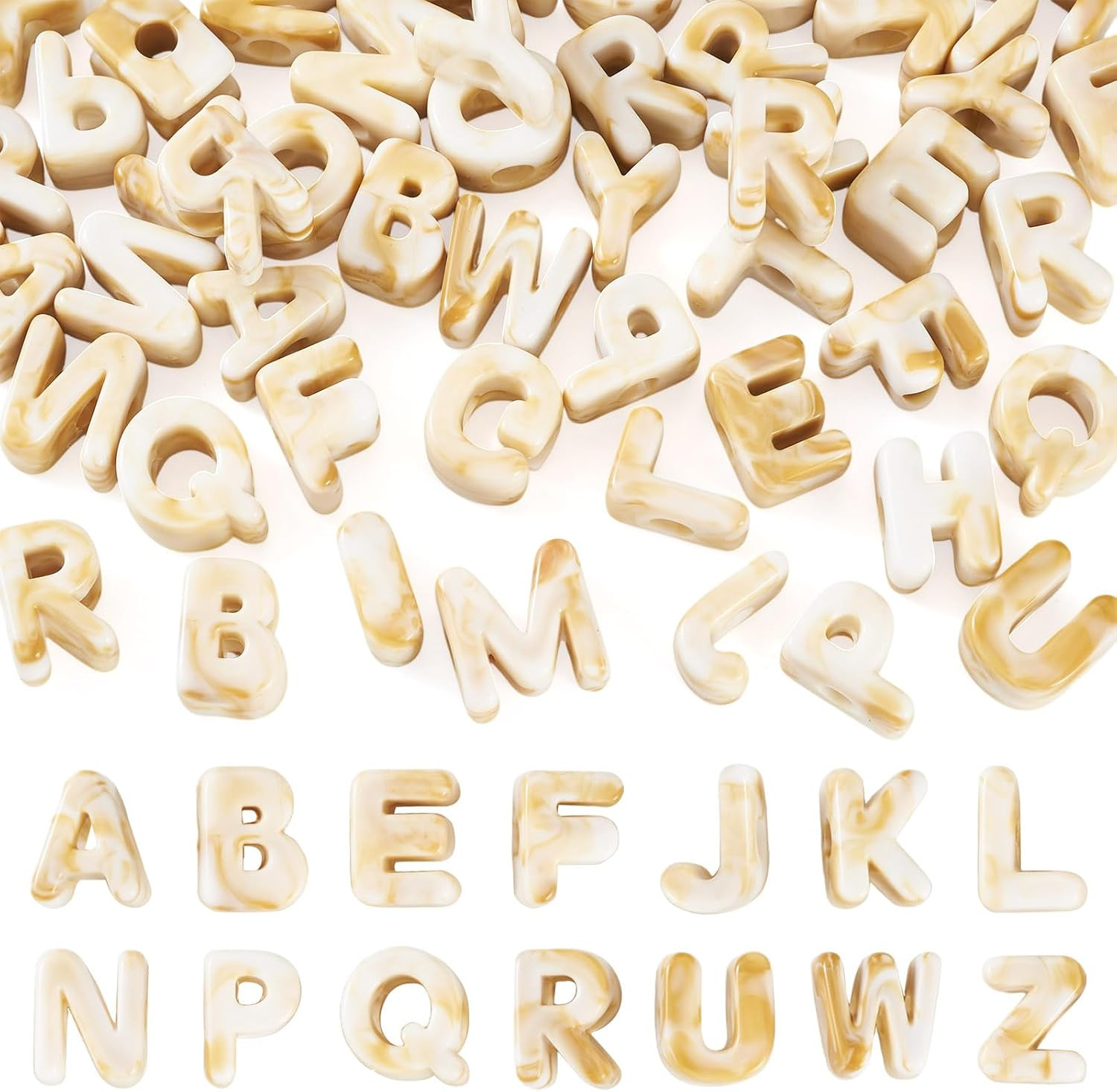 FASHEWELRY 50Pcs Chunky Large Letter Beads for Paracord Keychains Making | Amazon (US)