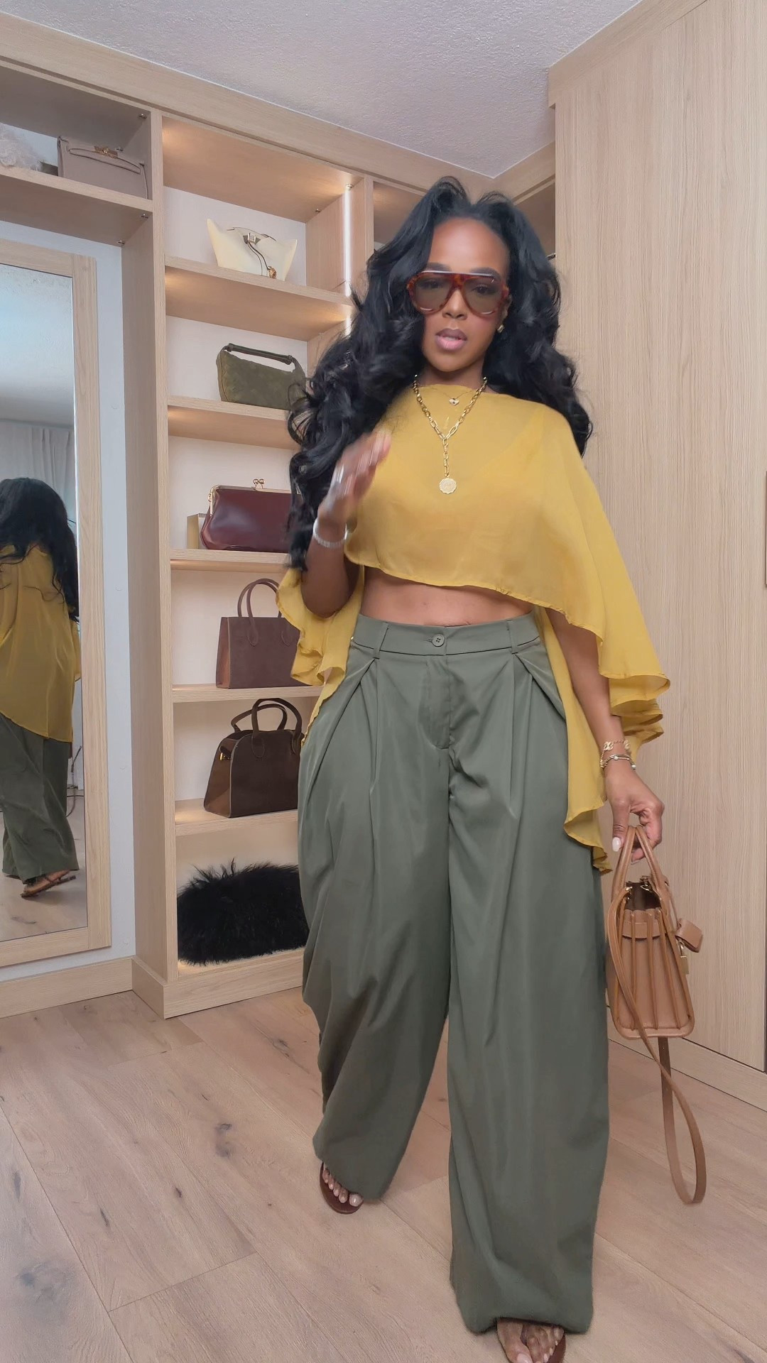 A color combo that instantly feels elevated but still effortless. The flowy yellow top adds movement and softness, while the tailored olive trousers ground the look and make it feel polished without trying too hard.

These are pieces you’ll reach for on repeat — both work styled multiple ways, which means the cost per wear keeps dropping. Pair the top with denim or skirts, and style the trousers with tanks, knits, or blazers for a long-term wardrobe win.

Perfect for brunch dates, vacations, daytime events, casual dinners, or running errands while still looking put together.

📏 Sizing:
Top: Size Small  
Pants: Size 27 Long  
Sandals: True to size  
Bag: One size  

📐 Measurements:
Height 5'4" | Weight 138 lbs | Bust 34D | Waist 27" | Hips 40"

Tap to get details and save this look for later — it’s one of those outfits that works season after season.

flowy top outfit, olive trousers outfit, elevated casual look, chic everyday outfit, neutral statement outfit, versatile wardrobe pieces

Follow me on Instagram and YouTube @kirasfashionfinds