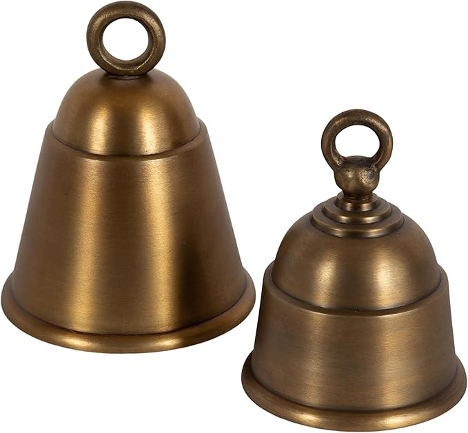 Kate and Laurel Belcourt Vintage Two-Piece Decorative Bell Set, Set of 2, Antique Brass, Classic ... | Amazon (US)