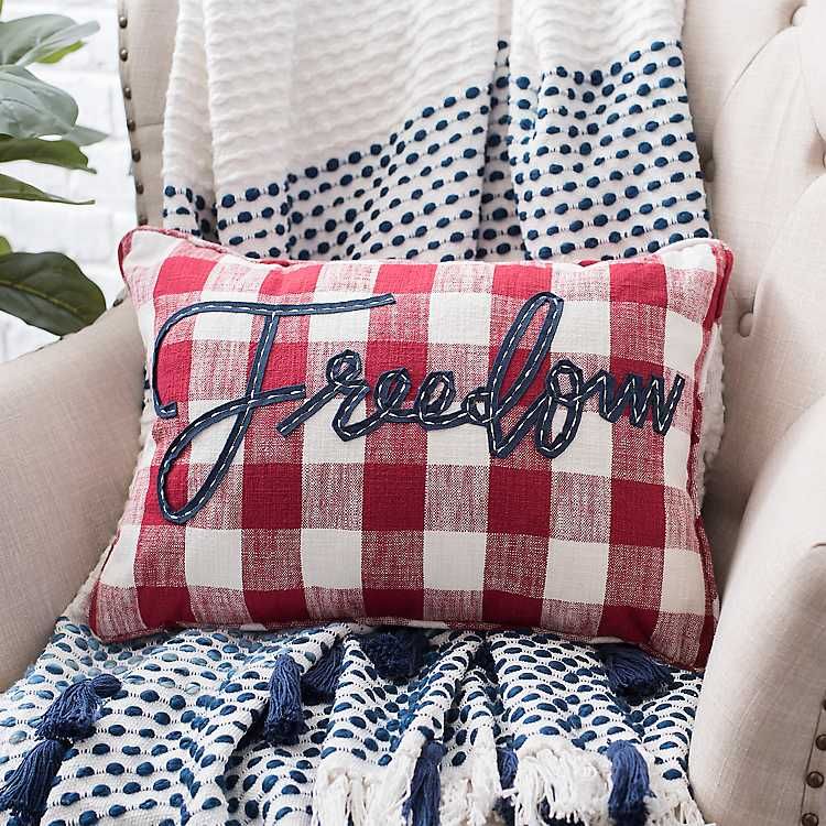Buffalo Check Freedom Accent Pillow | Kirkland's Home