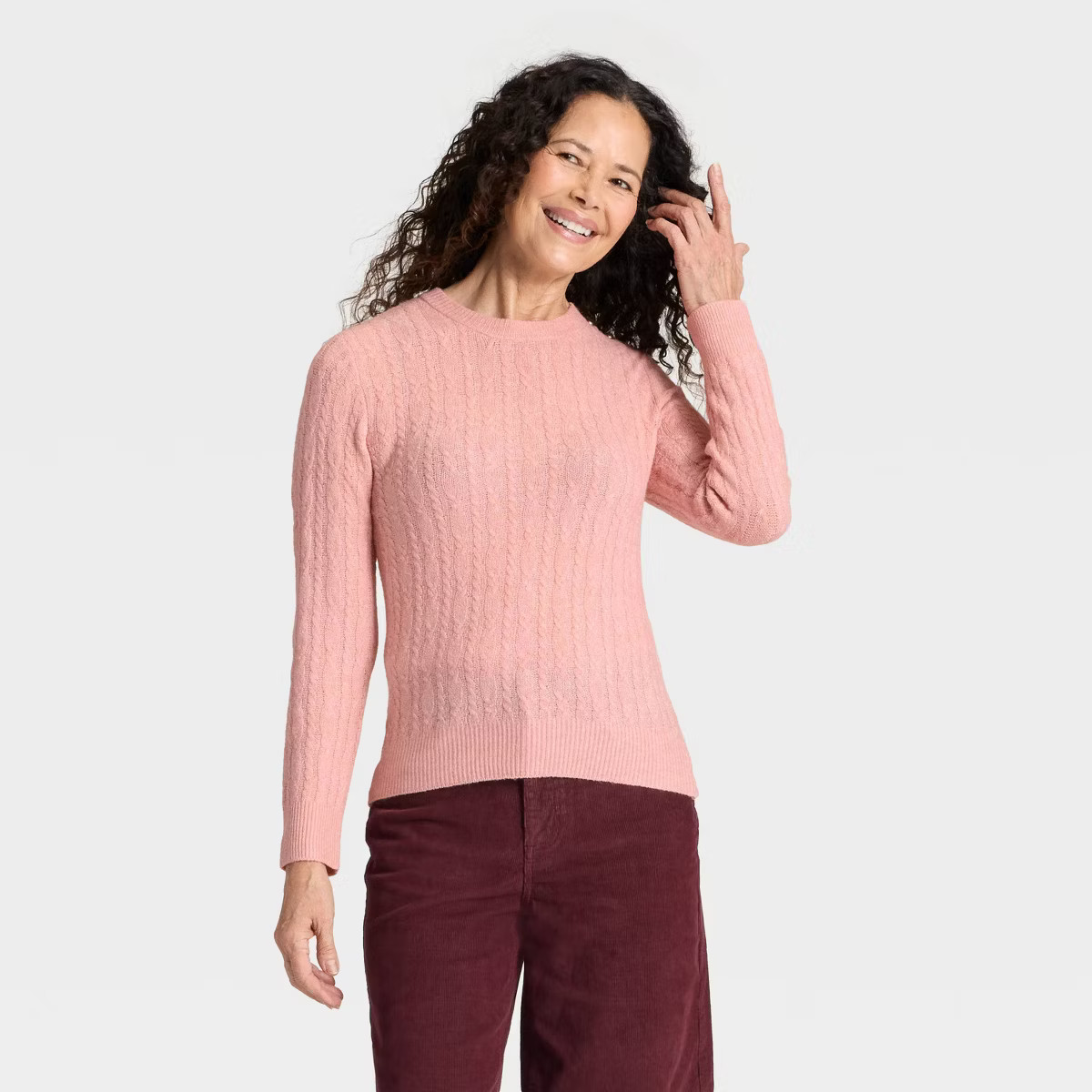 Women's Lace Stitch Crewneck Pullover Sweater - Universal Thread™ | Target