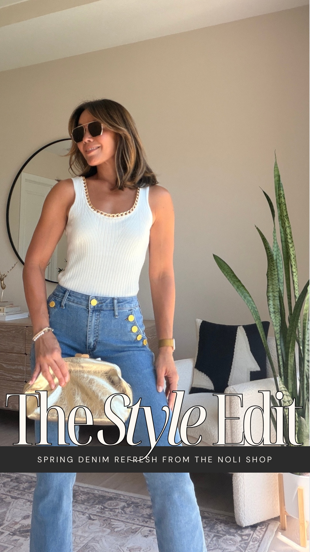 Date night, but make it denim👖✨

Loving this pair of jeans from @thenolishop ~ the Allegra in medium blue with the gold side button detail that really makes a statement. Has that four-way stretch that moves with you and holds its shape. Wearing their Millie Knit Tank in pearl, a gold clutch and gold heels

#ad


#LTKgrwm #LTKSeasonal #LTKootd