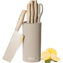 Astercook Knife Set, 6-Piece Kitchen Knives Set with Block & Non-Stick Healthy Coating, Stainless... | Walmart (US)