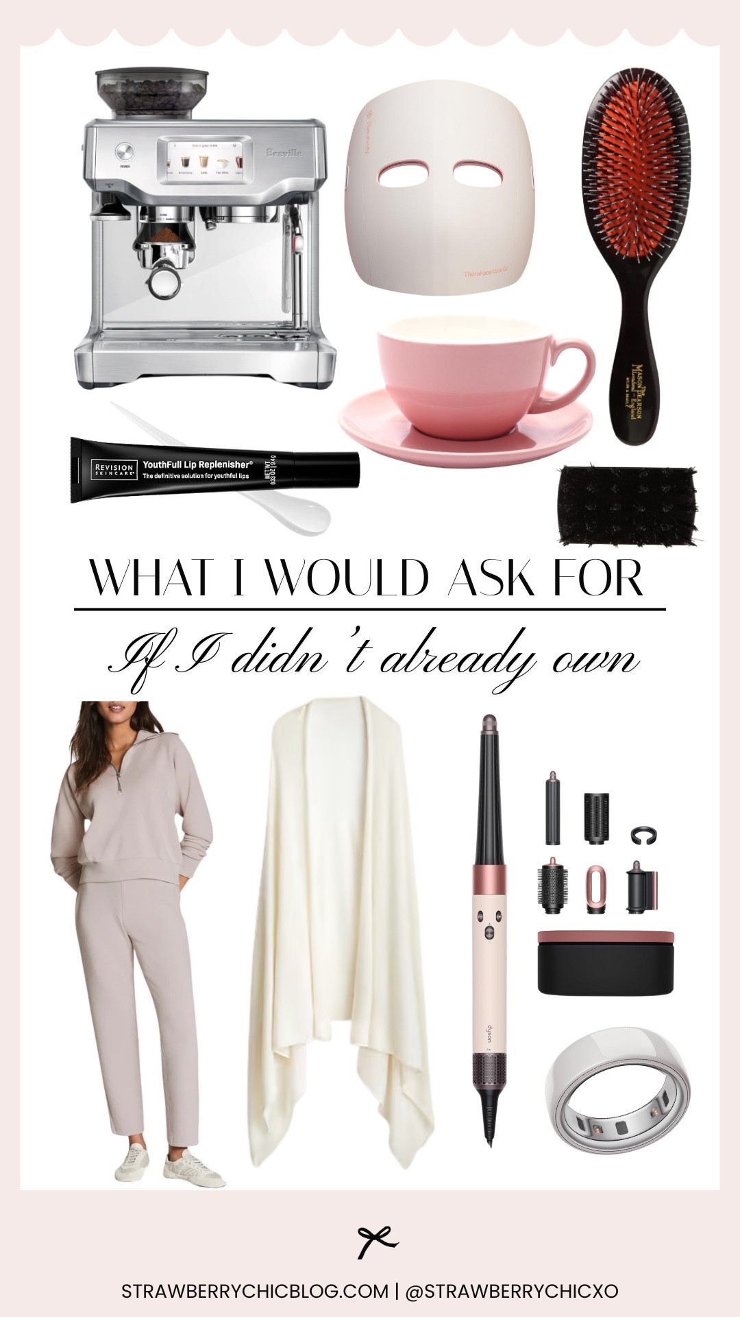 What I would ask for if I didn’t already own it! The breville espresso machine and revision skincare lip replenished are two of my most used items! I also love the Dyson air wrap, light treatment mask, and hair brush! Gifts that will be used over and over again! 

#LTKHoliday #LTKGiftGuide #LTKSeasonal
