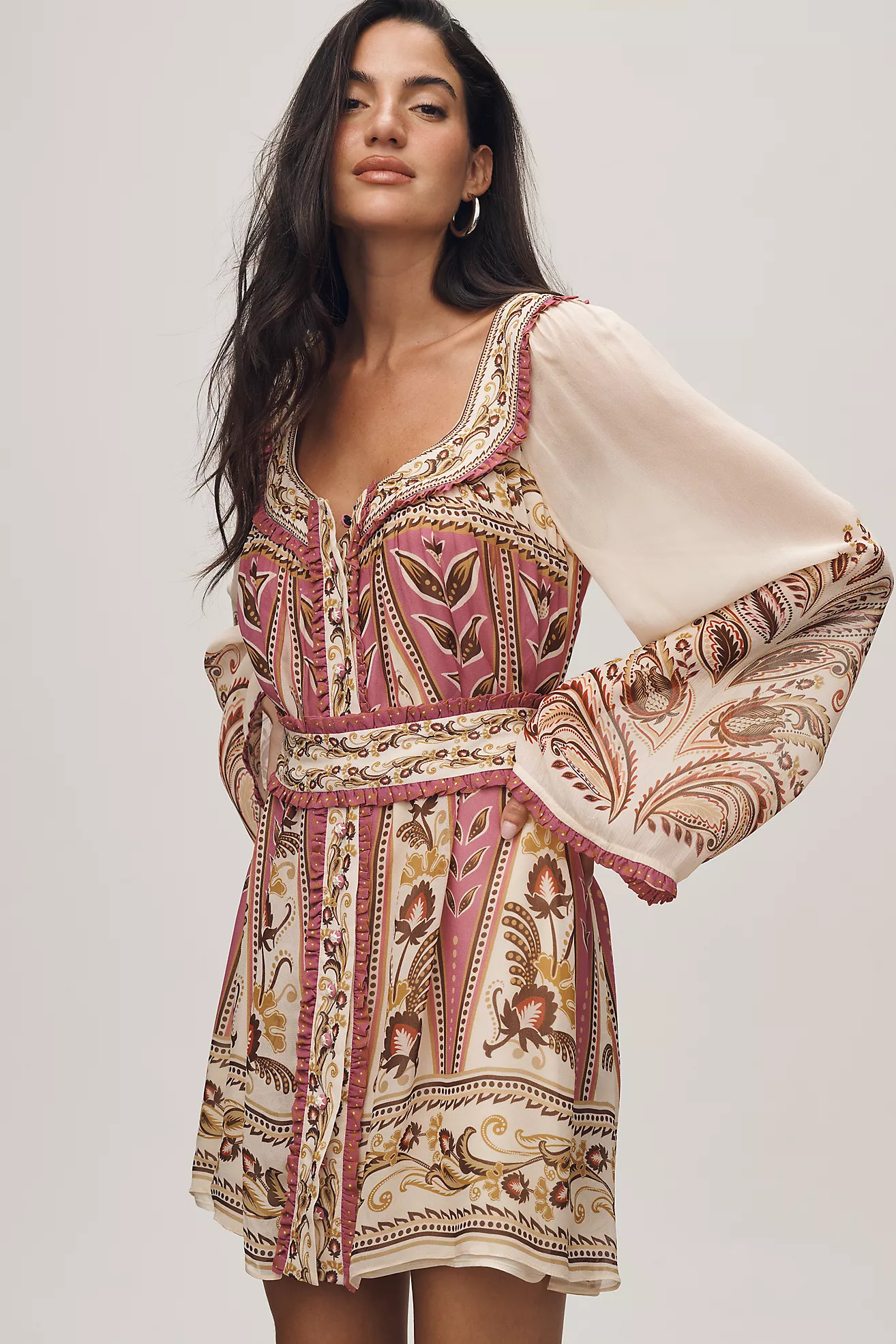 Farm Rio Ainika Smocked Mini Dress | Anthropologie (US)