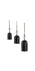 Deco 79 Rustic Metal Cowbell Decorative Bells, 10",8",6"H, Black | Amazon (US)