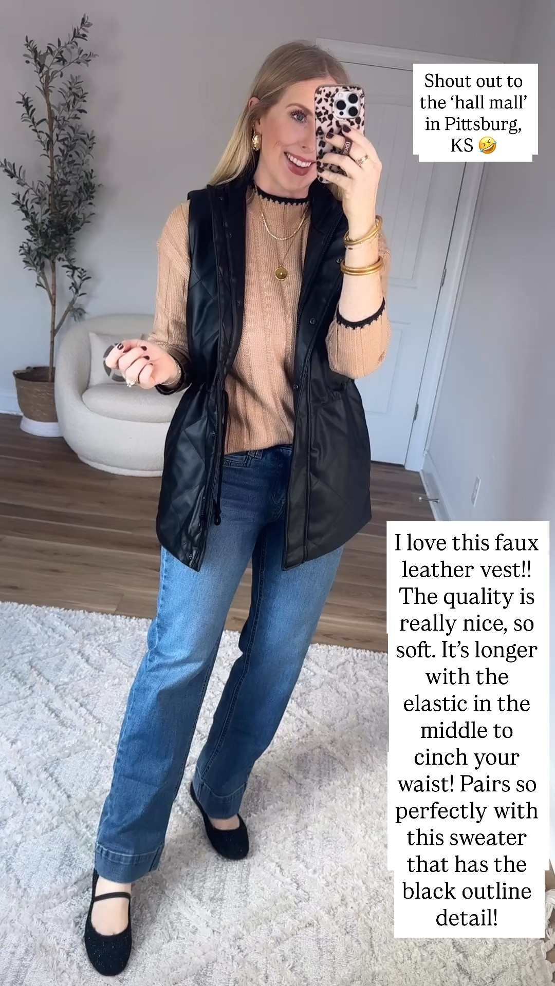 Maurices outfit, faux leather vest with a tan and black sweater!

Smalls 

#LTKStyleTip #LTKFindsUnder50 #LTKSaleAlert