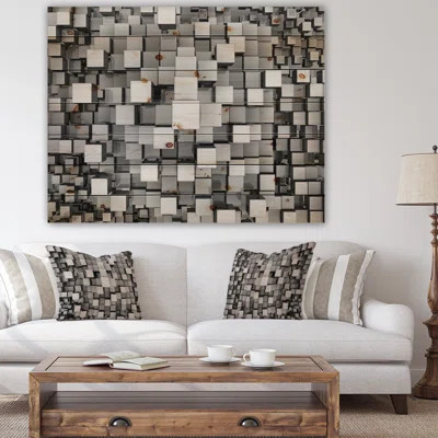 Black and Gray Cubes metal wall art | Wayfair North America