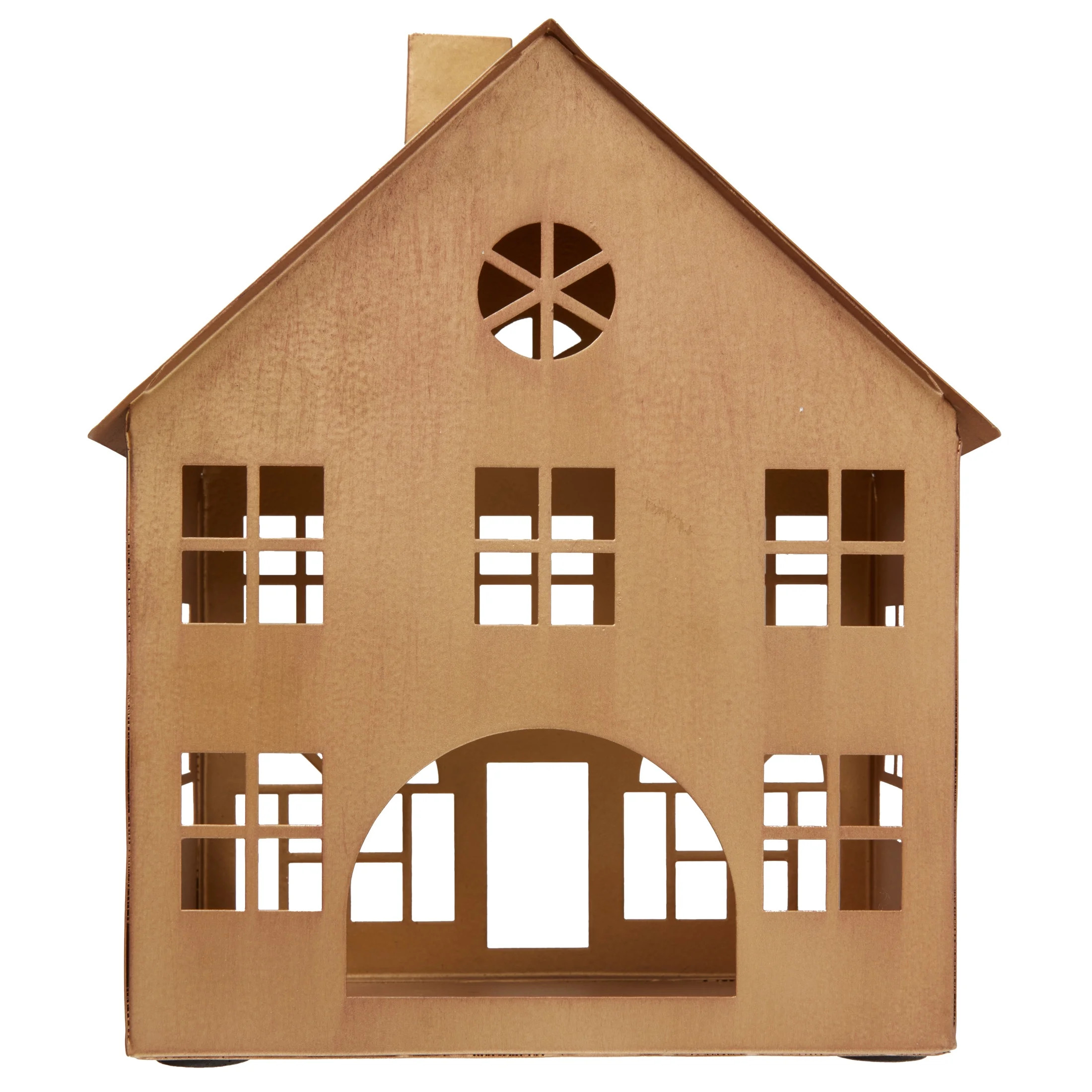 Large Metal Decorative House Christmas Tabletop Decoration, Bronze, 8.5&quot;, by My Texas House | Walmart (US)