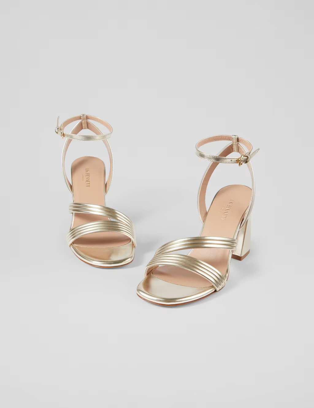 Metallic Ankle Strap Block Heel Sandals | Marks & Spencer (UK)