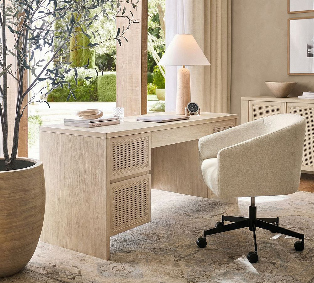 Marina Cane Executive Desk (64") | Pottery Barn (US)