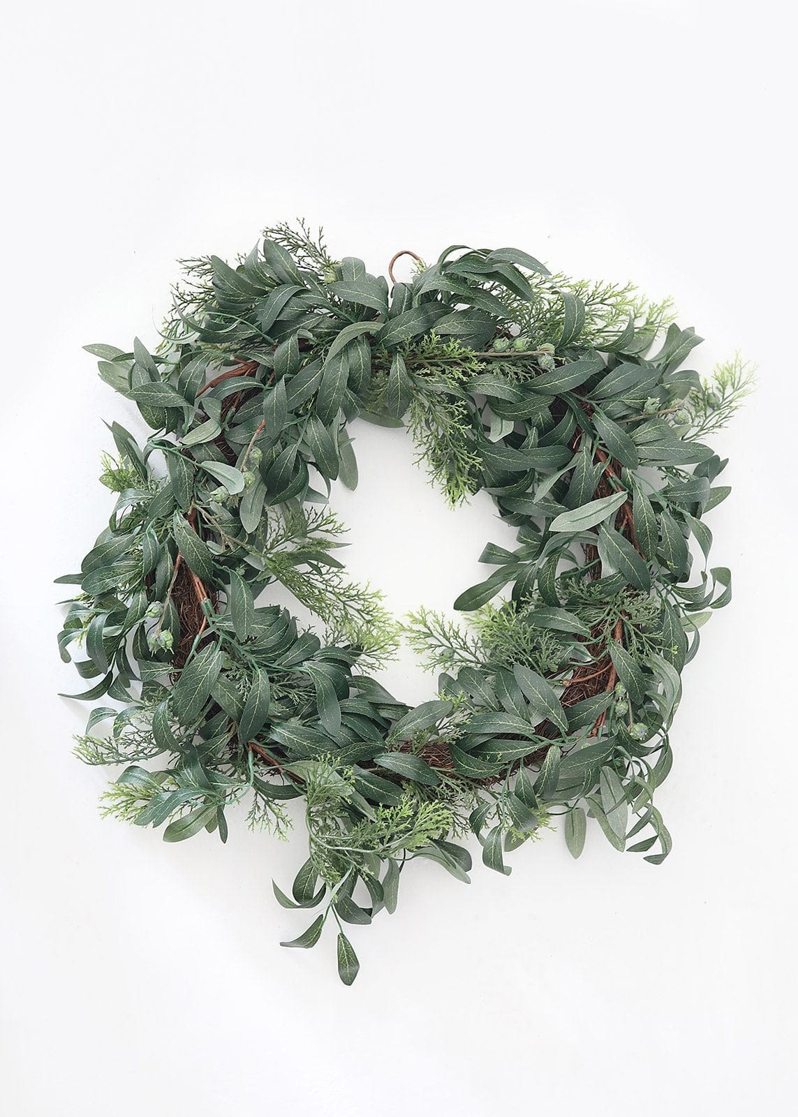Artificial Olive Leaf and Berry Wreath - 22" | Afloral (US)