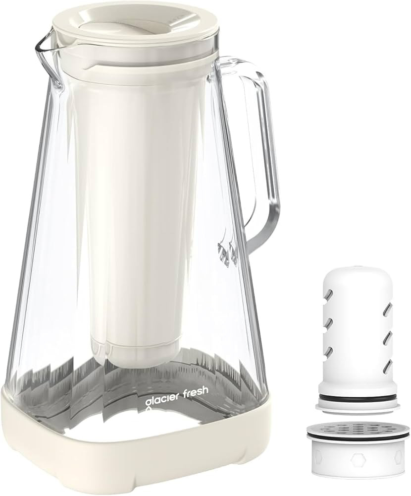 GLACIER FRESH Glass Water Pitcher for Tap and Drinking Water with Membrane and Activated Filter, ... | Amazon (US)