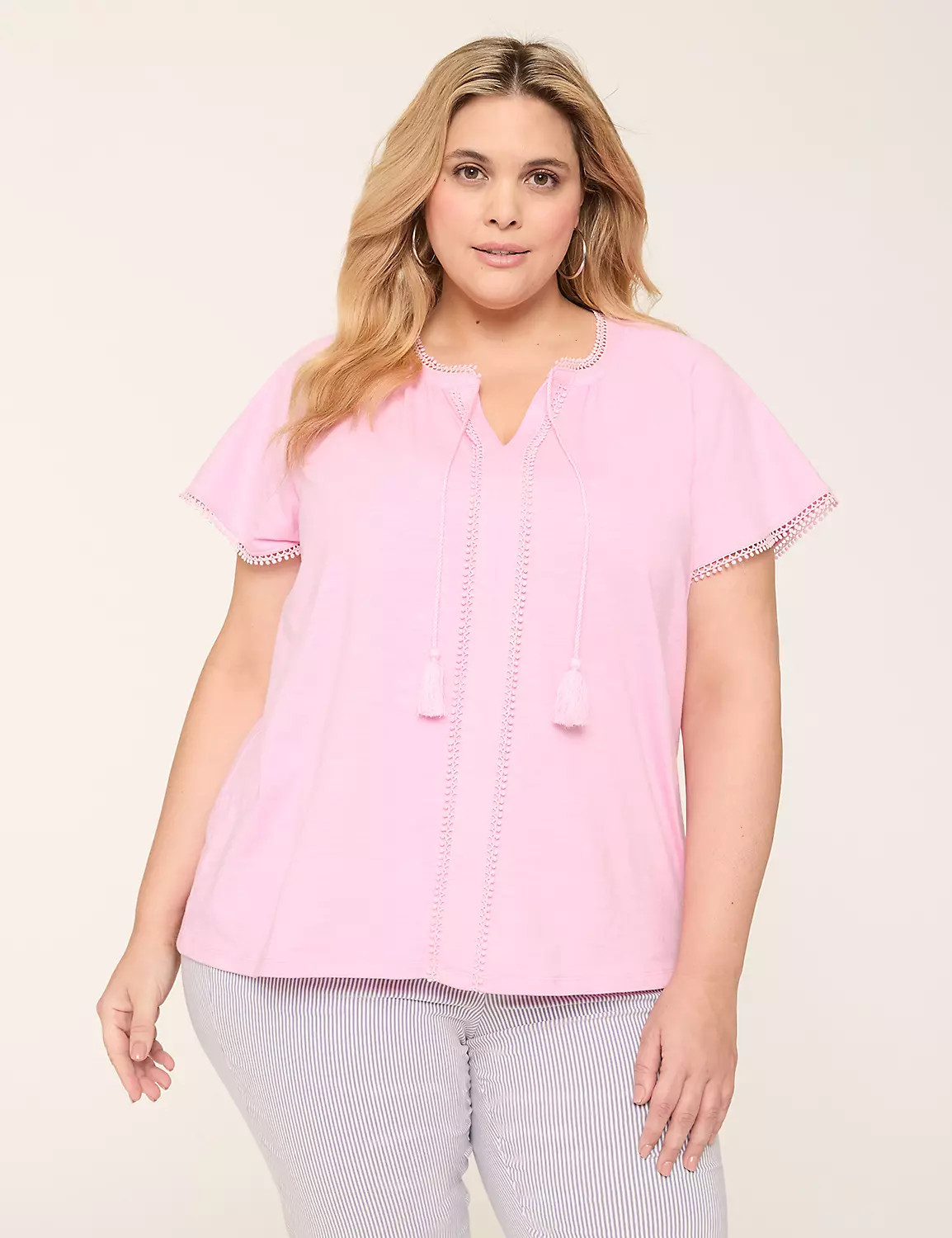 Notch-Neck Trim-Detail Top | Lane Bryant (US)