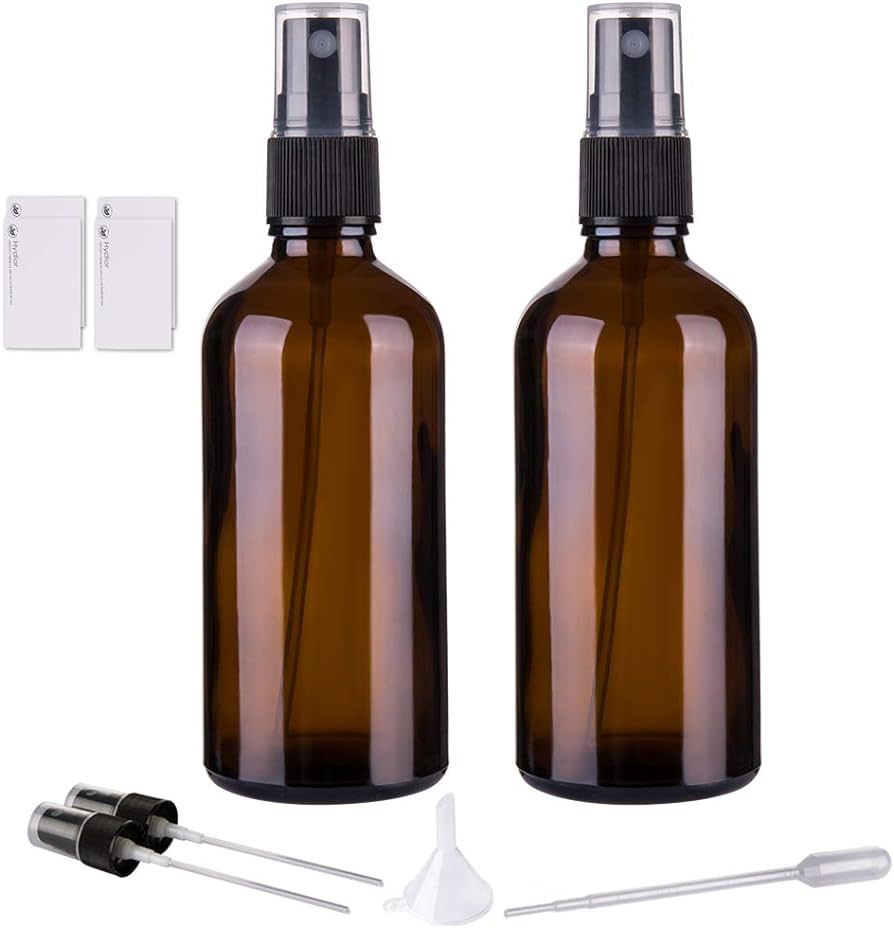 Hydior Amber Glass Spray Bottles for Essential Oils, 4oz Empty Small Fine Mist Spray Bottle 2 Pac... | Amazon (US)