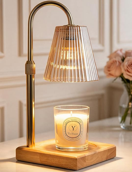 Allanmen Candle Warmer Lamp with Timer, Dimmable Candle Warmer for Home Decor, Birthday Gifts for Women, Adjustable Height Wax Melts Warmer with 2 Bulbs | Amazon (US)