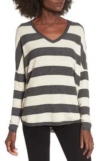 Women's Socialite Stripe Cozy Tee, Size X-Small - Grey | Nordstrom