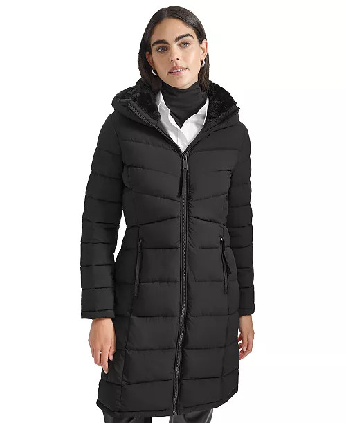 Calvin Klein Women's Hooded Puffer Coat - Macy's | Macy's