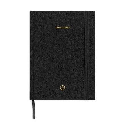 Wit & Delight Lined Journal Black Linen Note to Self | Target