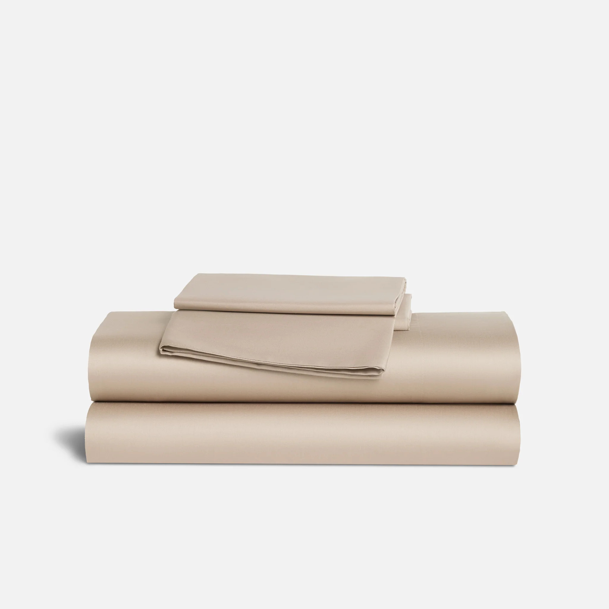 Brooklinen Luxe Sateen Core Sheet Set size Queen in Driftwood | Brooklinen