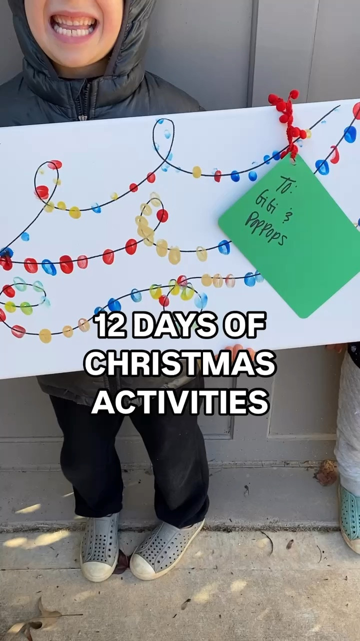 A simple and delightful finger painting activity that makes a perfect holiday gift for grandparents. Can add multiple strands of lights for multiple children and it will be a sweet homemade gift with character!

#LTKHoliday #LTKGiftGuide #LTKFamily