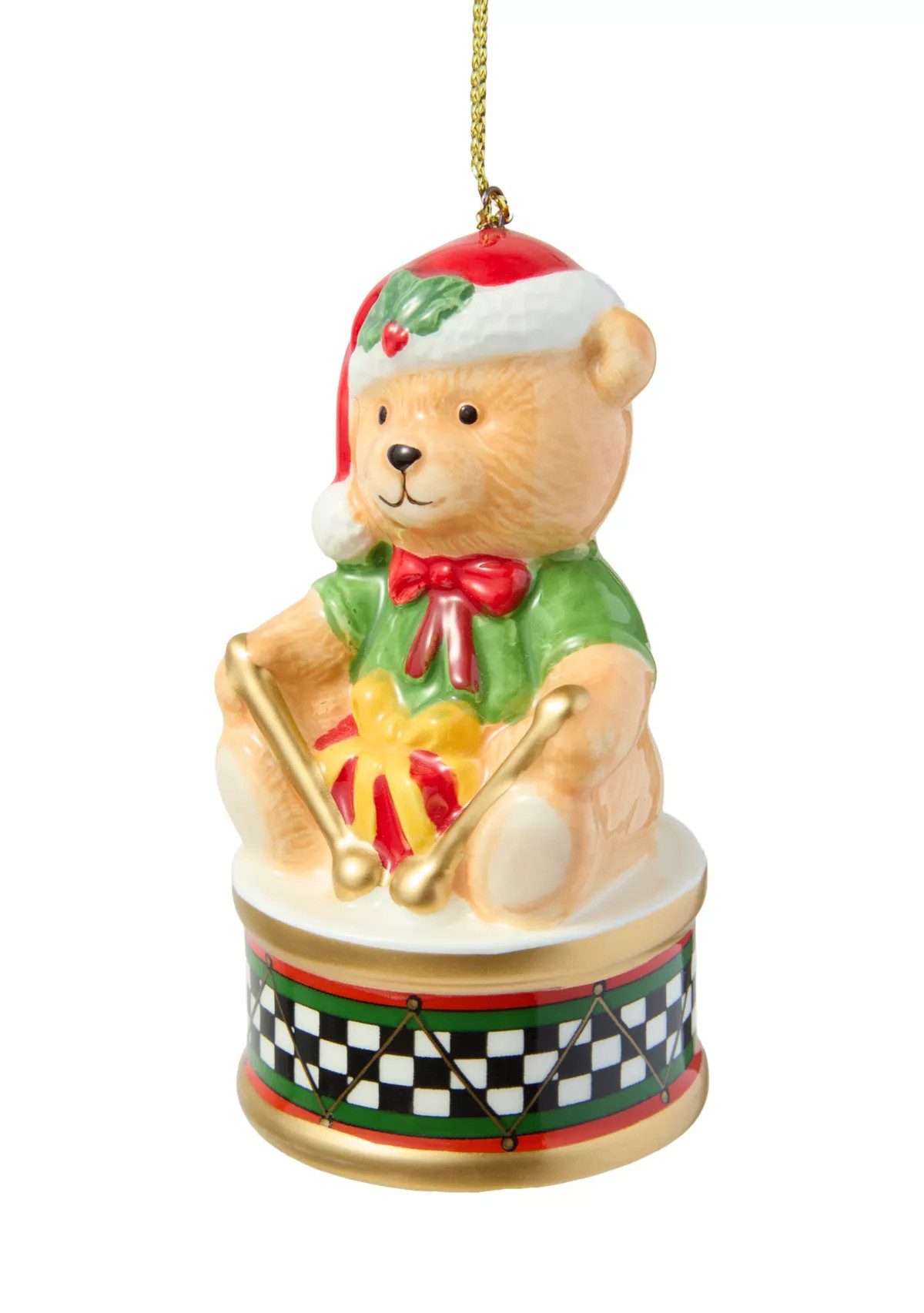 Christmas Tree Teddy Bear on a Drum Ornament | Belk