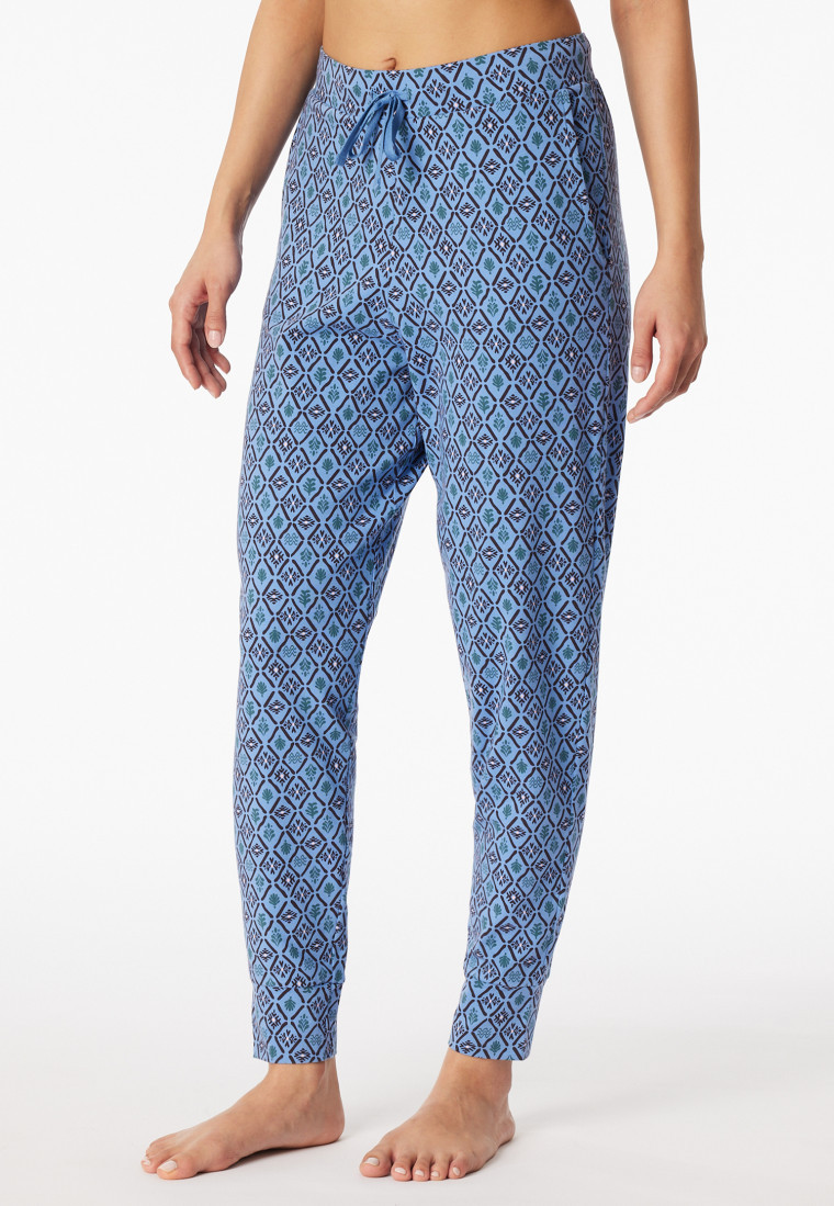 Hose lang B\u00fcndchen aqua gemustert - Mix+Relax | SCHIESSER | schiesser.com DE