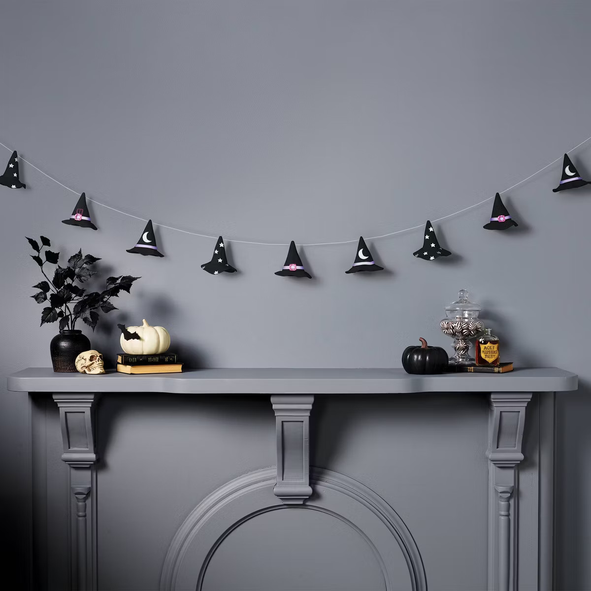 72" Witch Hat Decorative Wall Garland Black - Hyde and EEK! Boutique™ | Target