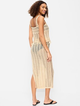 Open-Weave Seaside Cotton Column Maxi Skirt | Old Navy (US)