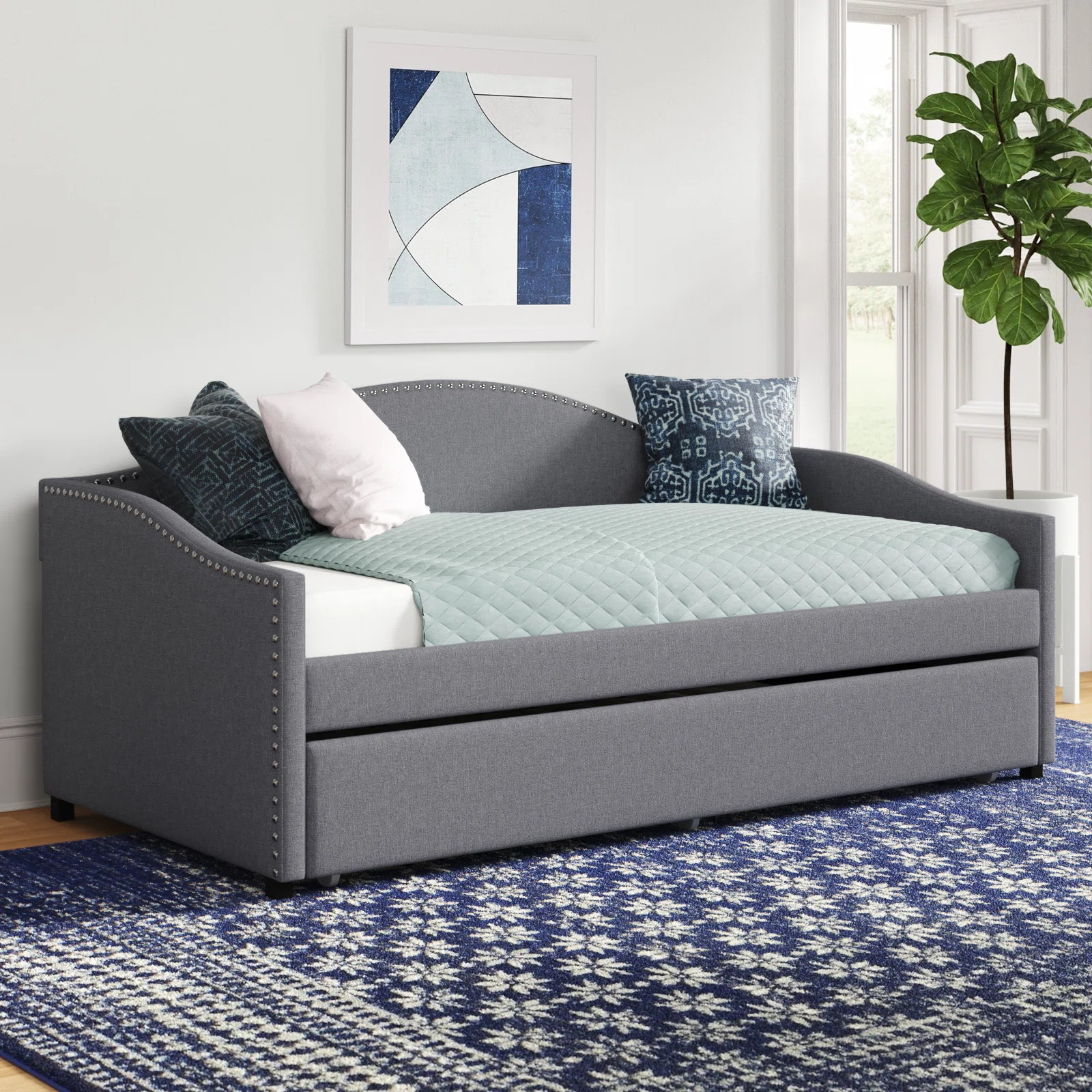 Alisha Upholstered Daybed with Trundle | Wayfair North America