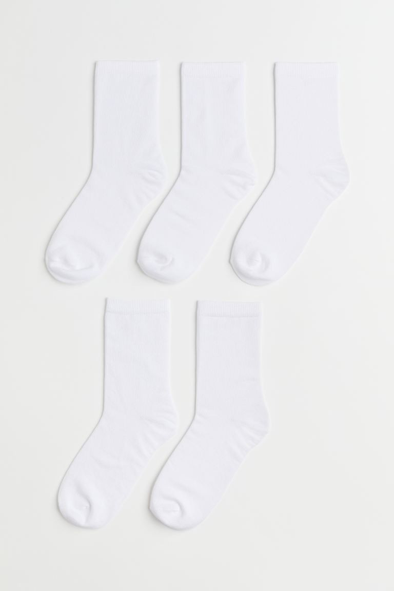 Pack de 5 calcetines - Blanco - MUJER | H&M ES | H&M (FR, IT, ES, PT, BE)