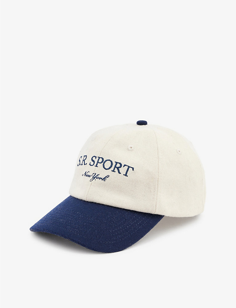 Logo-embroidered contrast-rim wool hat | Selfridges