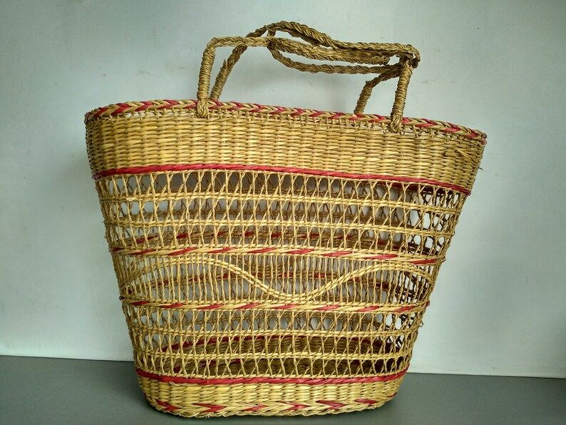 NEVER USED Straw Basket Bag Straw Bag Summer Carrycot Bag Straw Beach Bag Wicker Bag Vintage Stra... | Etsy (US)