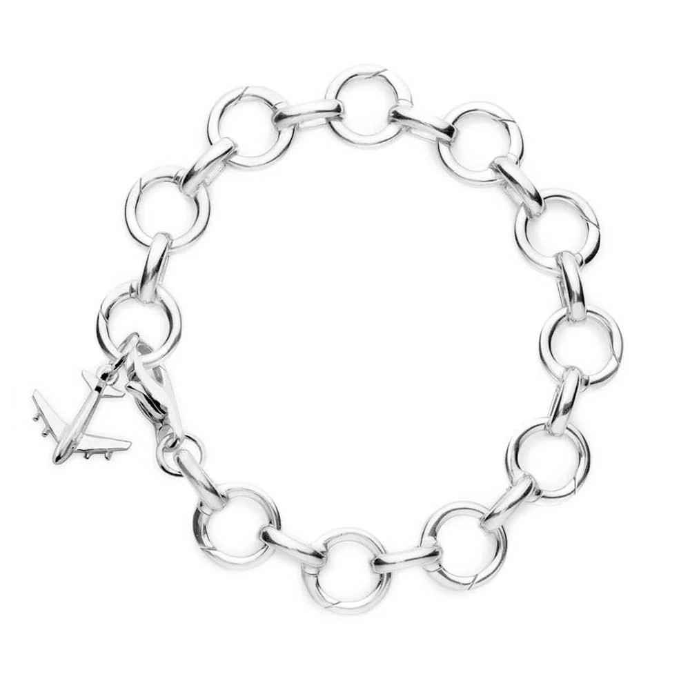Silver Infinity Link Bracelet for Charms | Sterling Silver Bracelet | Jet Set Candy (US)