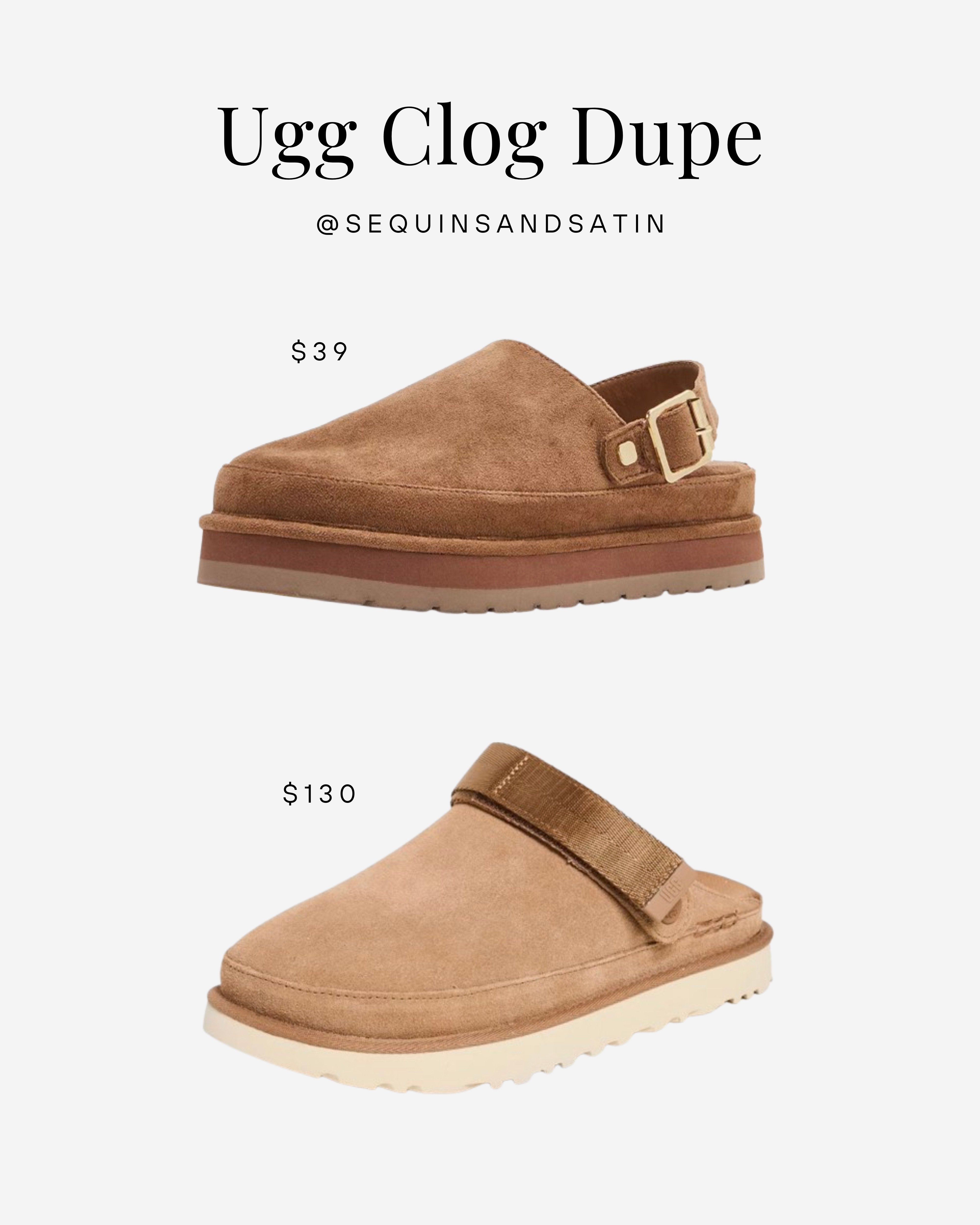 Ugg clog dupe!🤎🤭

*not a knockoff, just a similar vibe for less $$

Ugg clog dupes / Ugg dupes / Ugg look for less / fall fashion / fall fashion inspo / trendy fall fashion / fall style / clog shoes / womens clogs / brown clogs / fall fashion women / trending shoes 

#LTKFindsUnder50 #LTKShoeCrush #LTKSeasonal