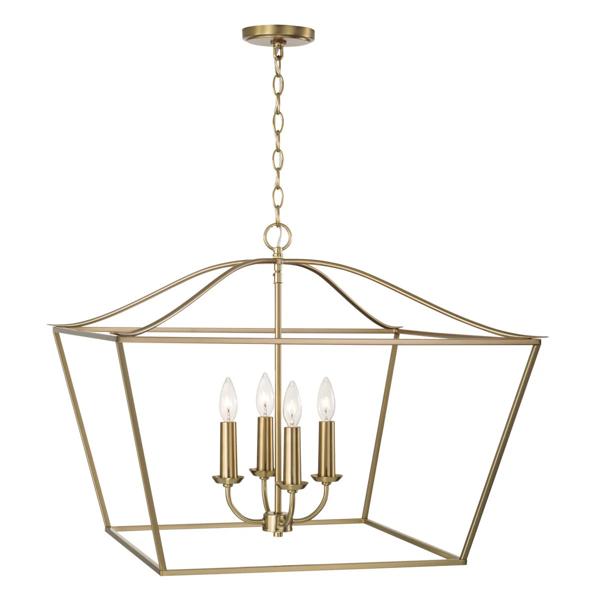 Grady Four Light Pendant Matte Brass | Lighting Design