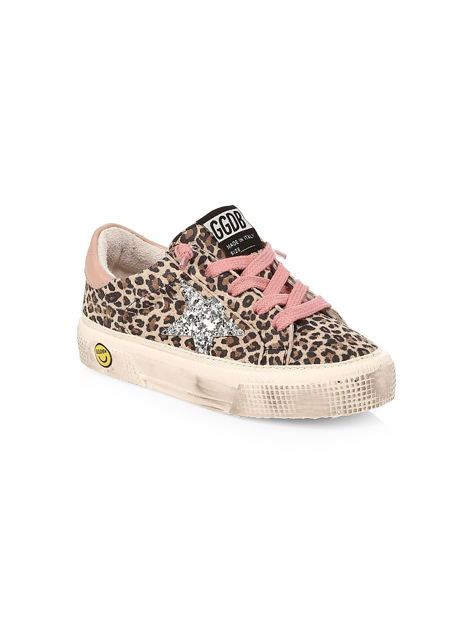 Golden Goose Little Girl's & Girl's May Leopard-Print Leather Sneakers | Saks Fifth Avenue