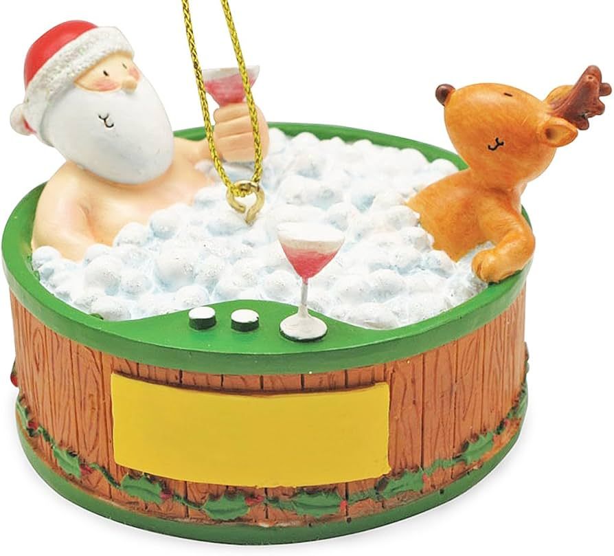 Cape Shore Santa and Reindeer Relaxing in Hot Tub Christmas Holiday Ornament | Amazon (US)
