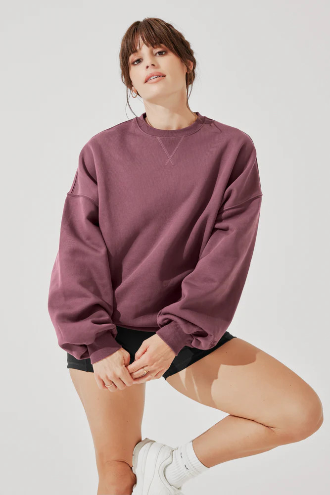 Cloud Crewneck Sweater - Merlot | POPFLEX