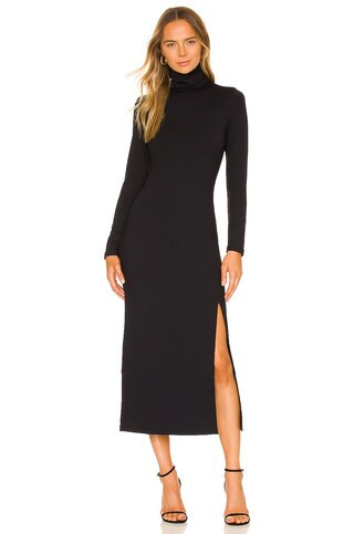 Susana Monaco Turtleneck Slit Dress in Black from Revolve.com | Revolve Clothing (Global)