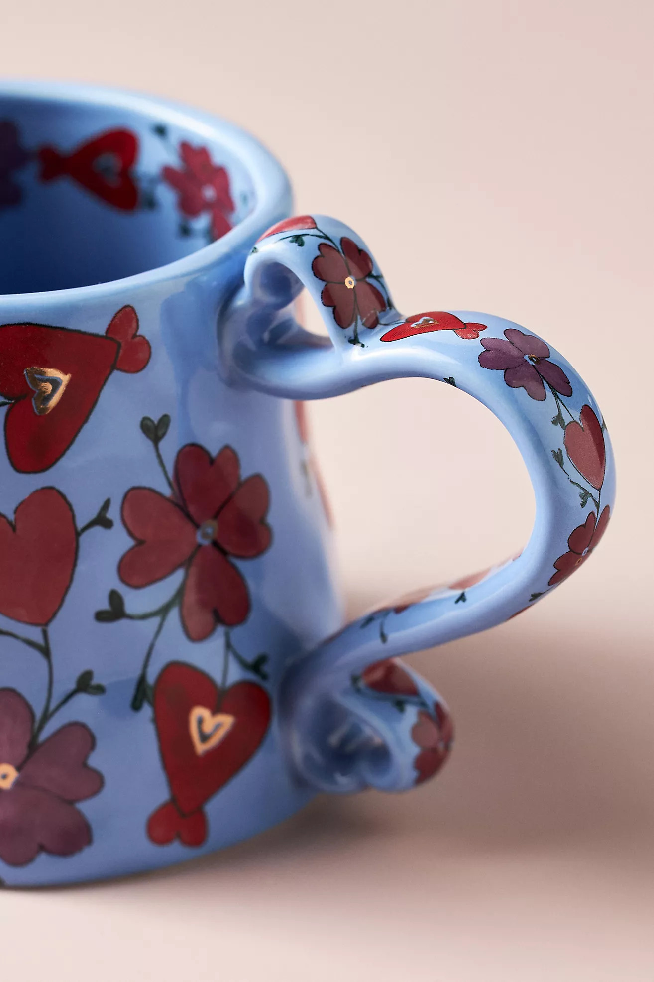 The Mud Fairy Blooming Hearts Stoneware Mug | Anthropologie (US)