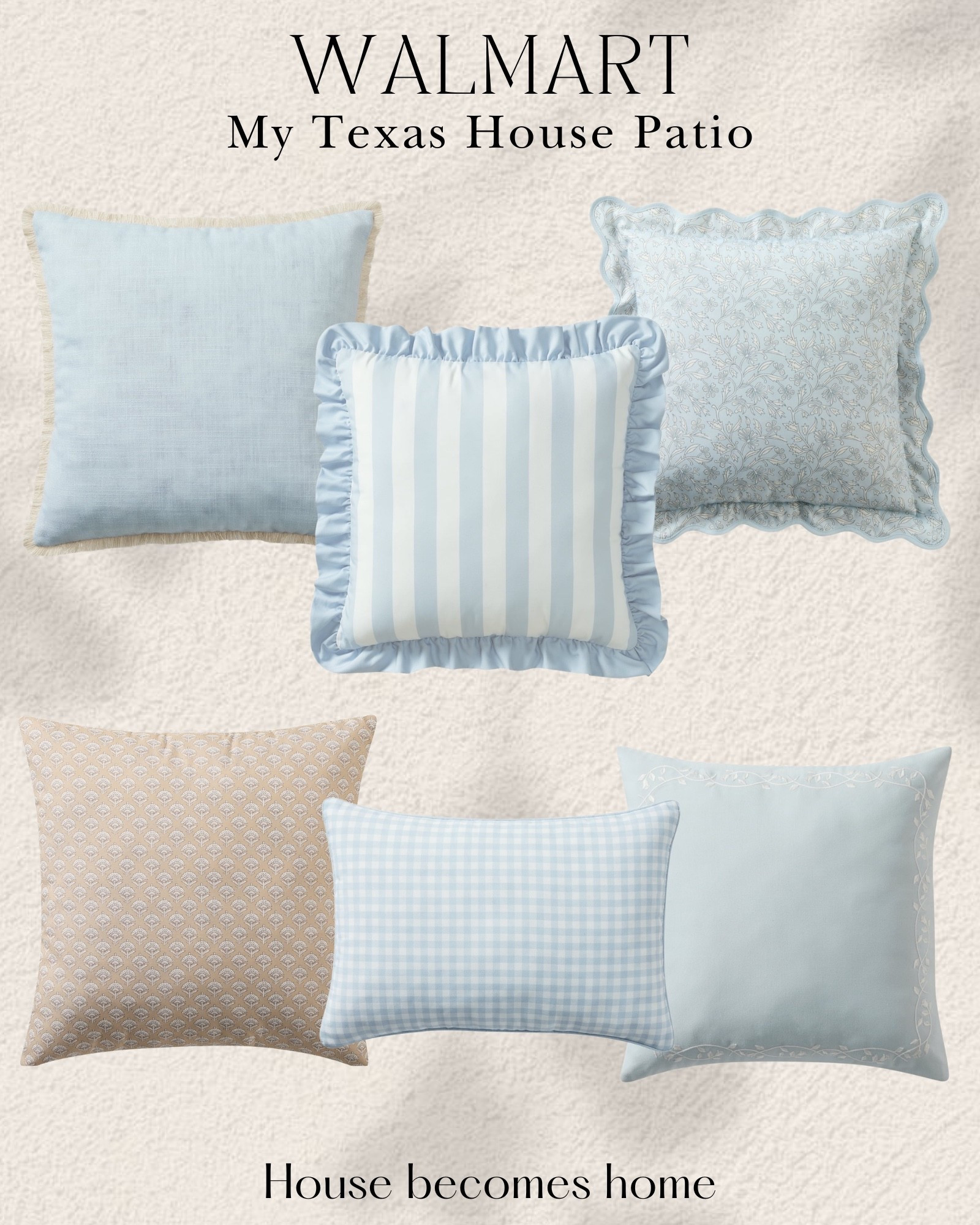 Walmart + My Texas house outdoor throw pillows! 