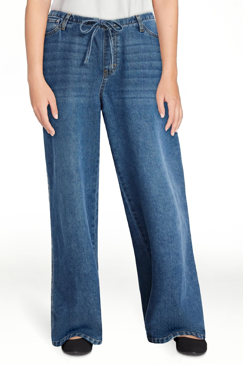 No Boundaries Mini Waistband Wide Leg Pants, Women's | Walmart (US)