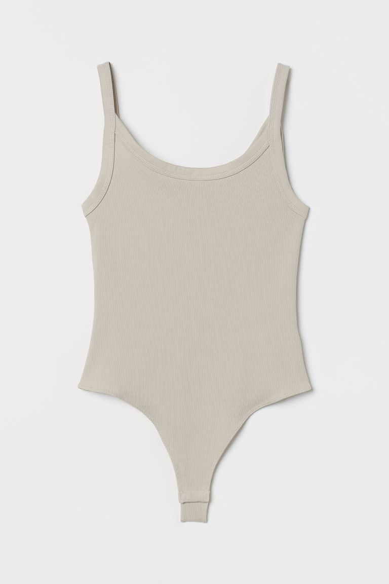 Ribbed Jersey Thong Bodysuit | H&M (US + CA)