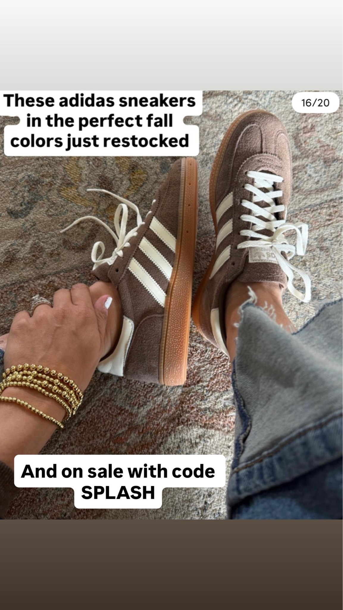 The perfect fall sneaker on sale with code SPLASH #sneakers #adidas #fallshoes #tennisshoes

#LTKSaleAlert #LTKActive #LTKOver40