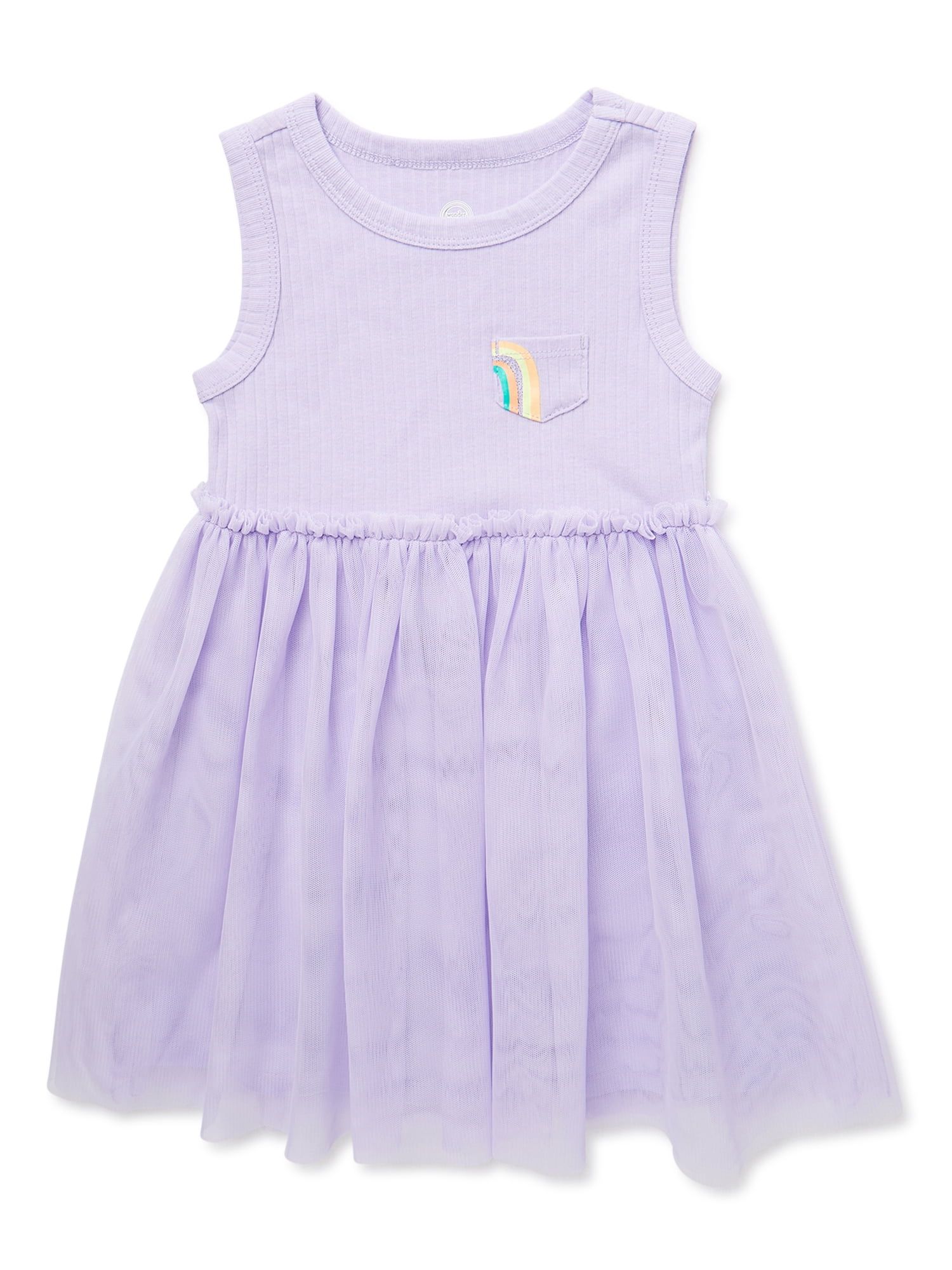 Wonder Nation Toddler Girl Play Dress with Flutter Sleeves, Sizes 12M-5T | Walmart (US)